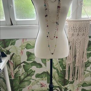 Neutral Dress Form Mannequin with Black Stand